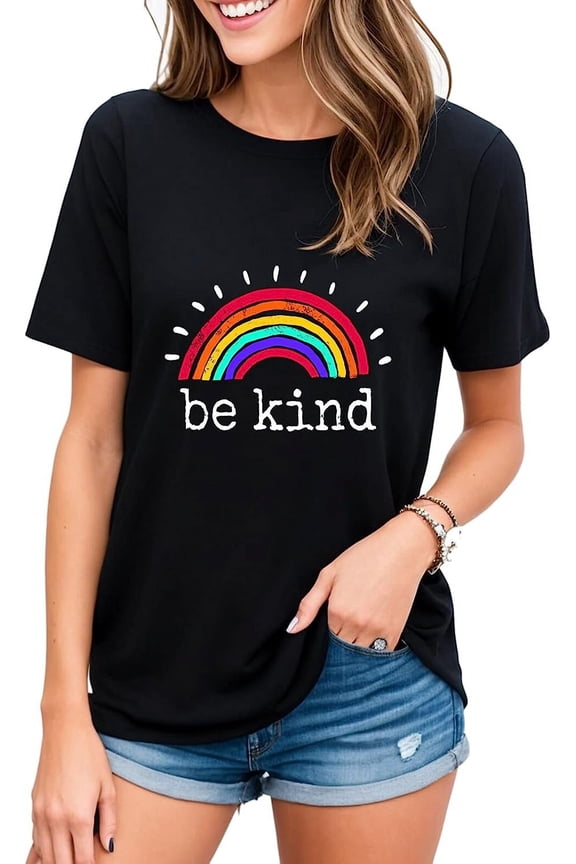 Be Kind T Shirts Women Cute Graphic Blessed Shirt Funny Inspirational Teacher Fall Tees Tops
