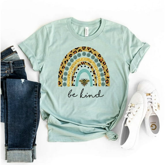 Be Kind T-shirt Inspirational Shirt Motivational Tee Kindness Gift Heart Shirts Good Vibes Positive Message Women