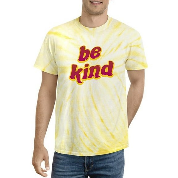 Be Kind Text Tie Dye Cyclone Men -Smartprints Designs, Male XX-Large