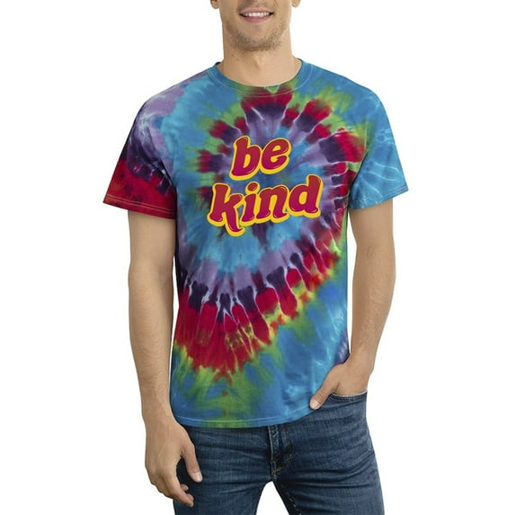 Be Kind Text Tie Dye Spiral Men -Smartprints Designs, Male XX-Large
