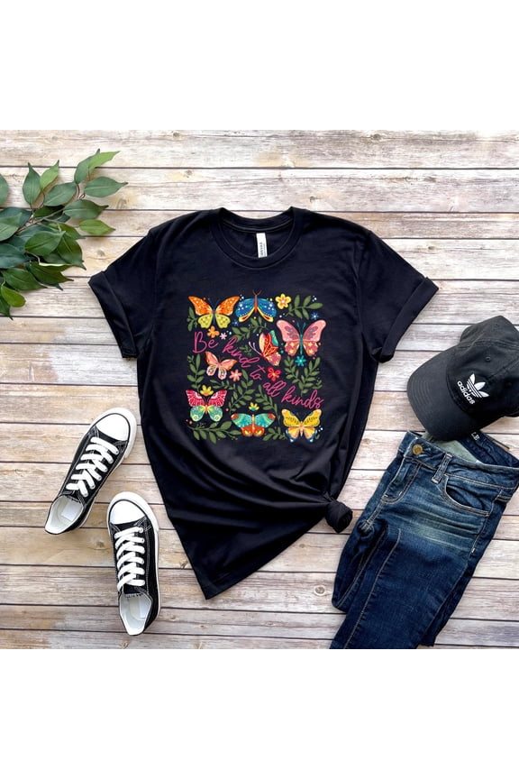 Be Kind To All Kinds Shirt, Entomology Insects T-Shirt, Butterfly And Moth Tee, Nature Lover Shirt, Gift For Insect Lovers