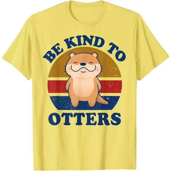 Be Kind To Otters Softstyle Unisex T-Shirt,Cornsilk Color,Size L