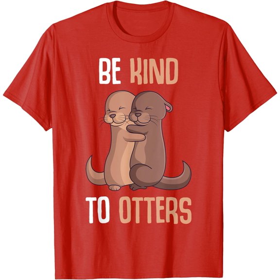 Be Kind To Otters Softystyle Unisex T-Shirt,Red Color,Size M