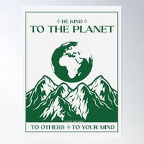 Be Kind To The Planet, Cute Quote, Retro 70S Poster Wall Art, Modern Wall Decor For Living Room Bedroom, 8x12 UNFRAMED