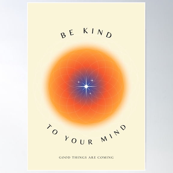 Be Kind To Your Mind Poster Wall Art, Modern Wall Decor For Living Room Bedroom, 12x18 UNFRAMED