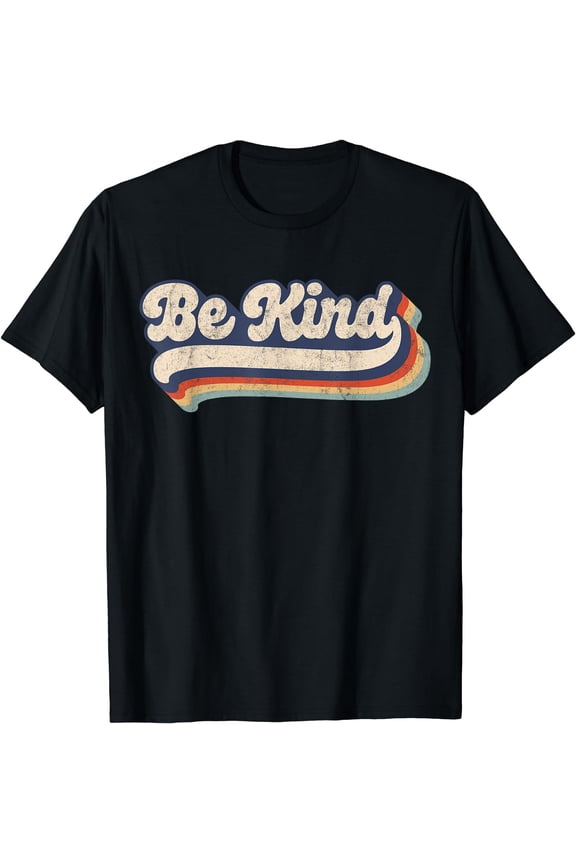 Be Kind Women Positive Inspirational Kindness Retro Vintage T-Shirt Black Large