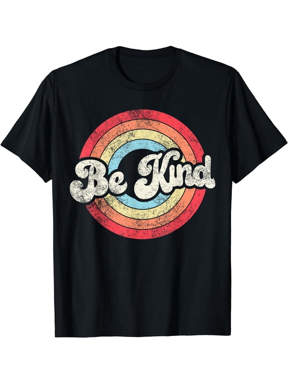Be Kind Women Positive Inspirational Kindness Retro Vintage T-Shirt Black Large