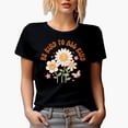 thumbnail image 1 of Distressed Be Kind to All Kind Quote & Retro Flowers Art Merch Gift, Black T-Shirt, 3XL, 1 of 5