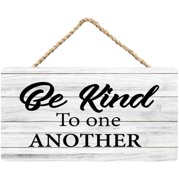 Be Kind to One Another Biblical Wooden Wall Art - 12 x 8 Inch Plaque ...