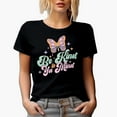 thumbnail image 1 of Be Kind to Ya Mind Quote & Butterfly, Mental Health Art Merch Gift, Black T-Shirt, 3XL, 1 of 5