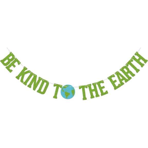 Be Kind to the Earth Banner April 22 Environmental Protection Earth Day Party Decorations Save Our Planet Party Decor Supplies Green & Blue