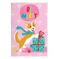 thumbnail image 1 of Be Merry Smiling Puppy Gift Holiday Graphic Art Unframed Art Print Wall Art, 1 of 6