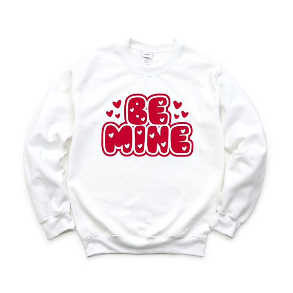 Be Mine Bubble Sweatshirt Color: White Size: XX LARGE