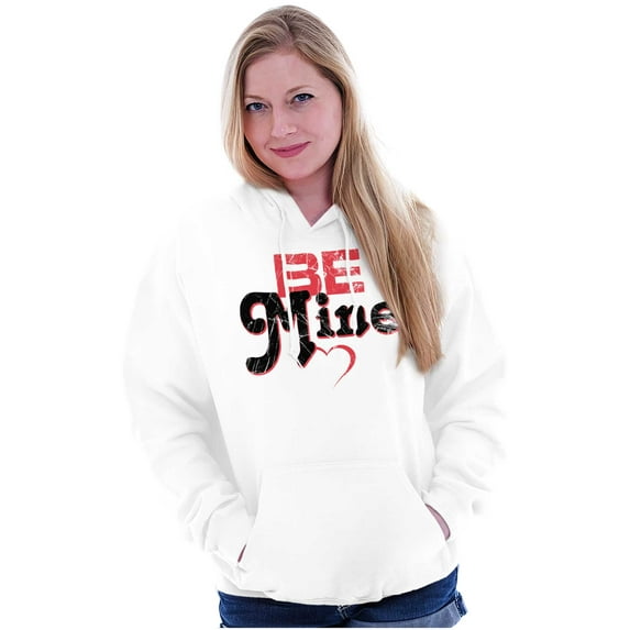 Be Mine Cute Valentines Day Love Women Plus Size Graphic Pullover Hoodie Brisco Brands 4X