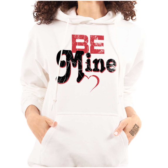 Be Mine Cute Valentines Day Love Women Plus Size Graphic Pullover Hoodie Brisco Brands 4X