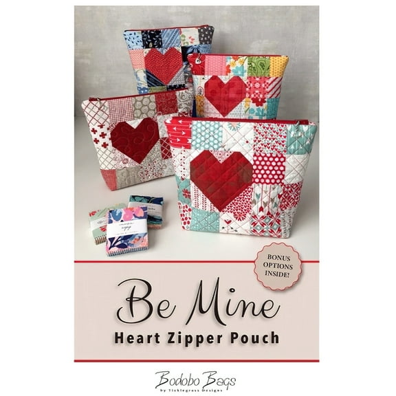 Be Mine Heart Zipper Pouch Pattern by Natalie Rawlinson