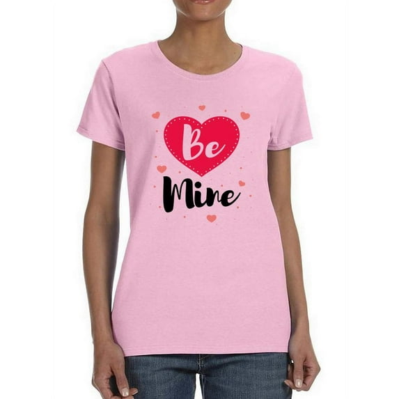 Be Mine, Hearts. T-Shirt Women -Smartprints Designs, Female Large