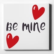 DistinctInk 10X10 Canvas Wall Art - Red Hearts - 5/8 inch Gallery Wrapped, White Edge
