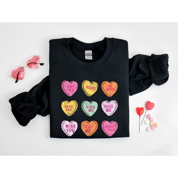 Be Mine Sweatshirt, Conversation Hearts Shirt, XOXO Sweatshirt, Valentines Day Shirt, Couple Shirt, Her, Valentine All Size S-5Xl