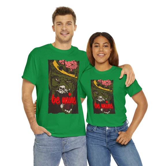Be Mine Zombie Design Classy Unisex Heavy Cotton Tee
