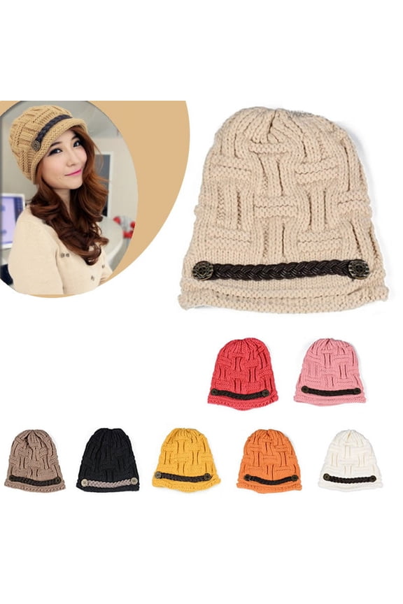 Be My Beanie Soft Wool Beanie Cap With Vegan Leather Trim