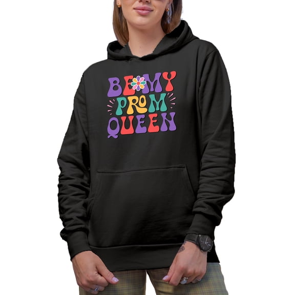 Be My Prom Queen Retro Merch Gift Ideas for Dancers Black Hooded Sweatshirt or Hoodie, Medium