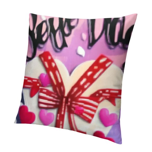 Be My Red Throw Pillow Covers, Stripes Wedding Cushion Case Decoration for Sofa Couch