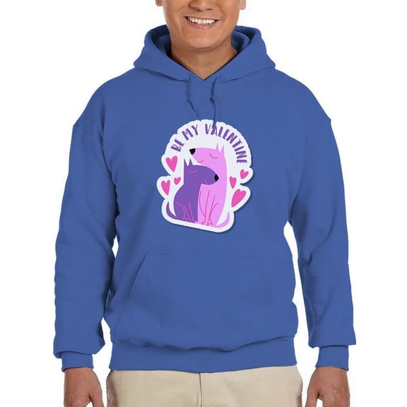 Be My Valentine, Dogs Hoodie Men -Smartprints Designs, Male 4X-Large