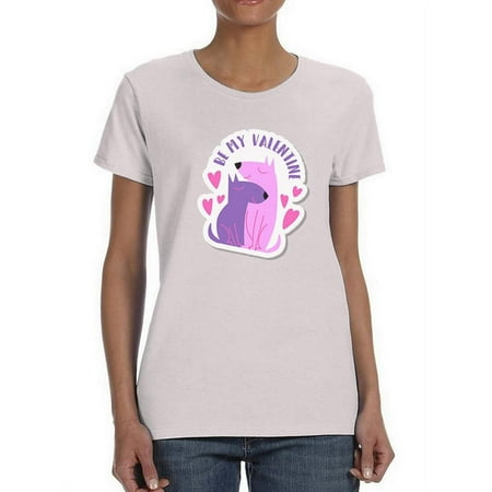 Be My Valentine, Dogs T-Shirt Women -Smartprints Designs, Female 3X-Large
