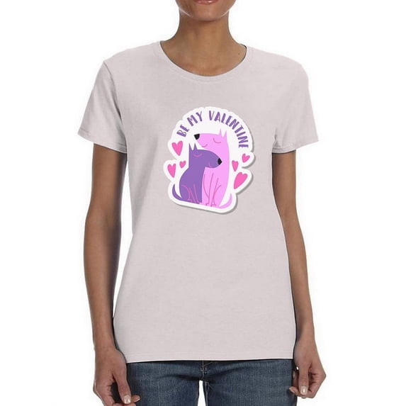 Be My Valentine, Dogs T-Shirt Women -Smartprints Designs, Female 3X-Large