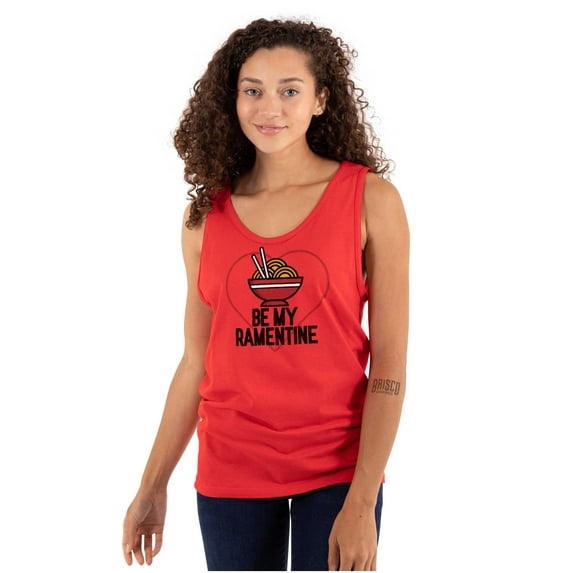 Be My Valentine Ramen Noodles Funny Tank Top T Shirts Men Women Brisco Brands L