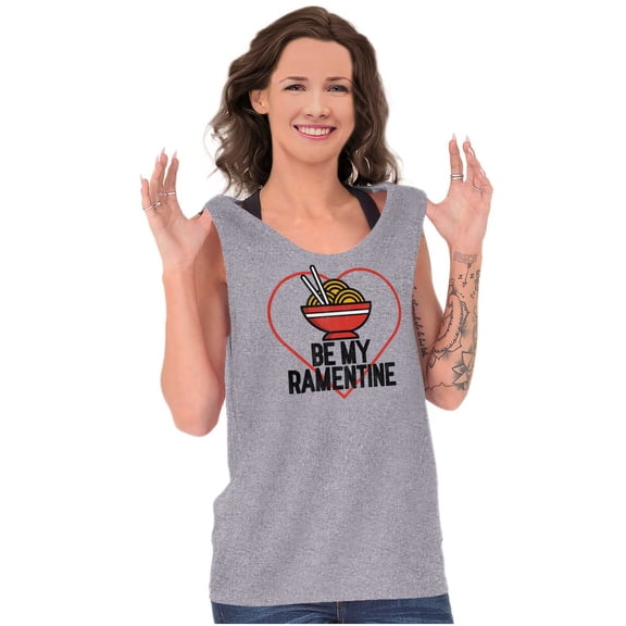Be My Valentine Ramen Noodles Funny Tank Top T Shirts Men Women Brisco Brands S