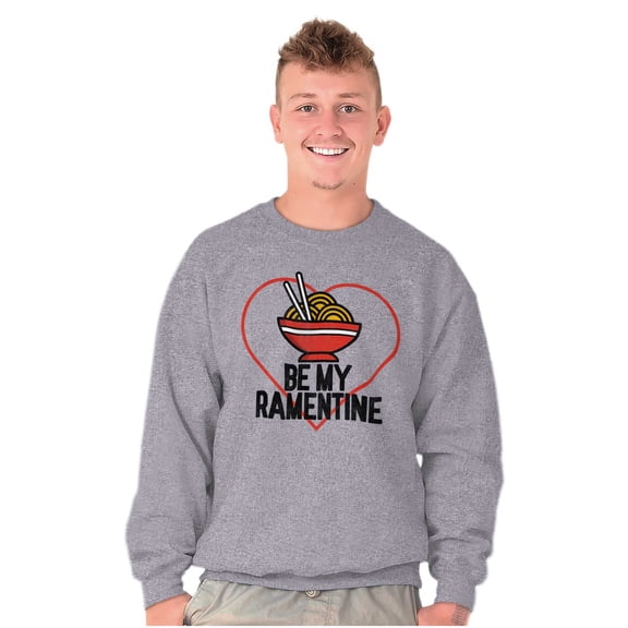 Be My Valentine Ramen Noodles Funny Unisex Plus Fleece Graphic Sweatshirt Brisco Brands 4X