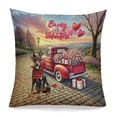 thumbnail image 1 of Be My Valentine's Doberman Pinscher Truck Full of Love Flower Balloon Pillowcase Double Sided Doberman Dog Lover Gifts Pillow Case Covers - 02029, 1 of 3