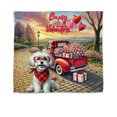 thumbnail image 1 of Be My Valentine's Maltese Truck Full of Love Flower Balloon Tapestry Maltese Dog Lover Gifts Idea Wall Hanging Backdrop Home Decor - 02029, 1 of 5