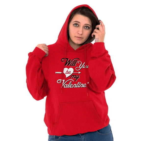 Be My Valentines Day Heart Love Hoodie Sweatshirt Women Brisco Brands L