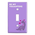 thumbnail image 1 of Be My Vegantine Valentine Vegan Funny Humor Plastic Wall Decor Toggle Light Switch Plate Cover, 1 of 4