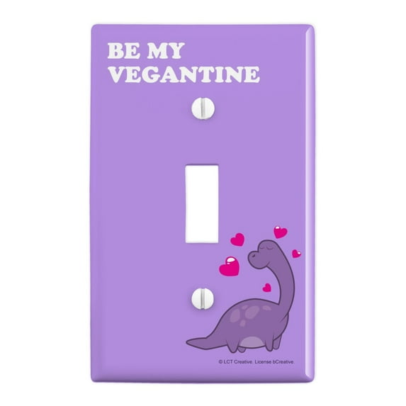 Be My Vegantine Valentine Vegan Funny Humor Plastic Wall Decor Toggle Light Switch Plate Cover