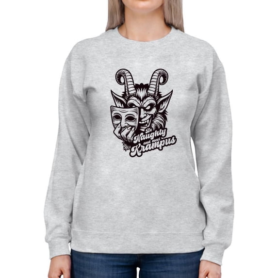 Be Naughty Krampus Dark Christmas Tee Women's Sweatshirt