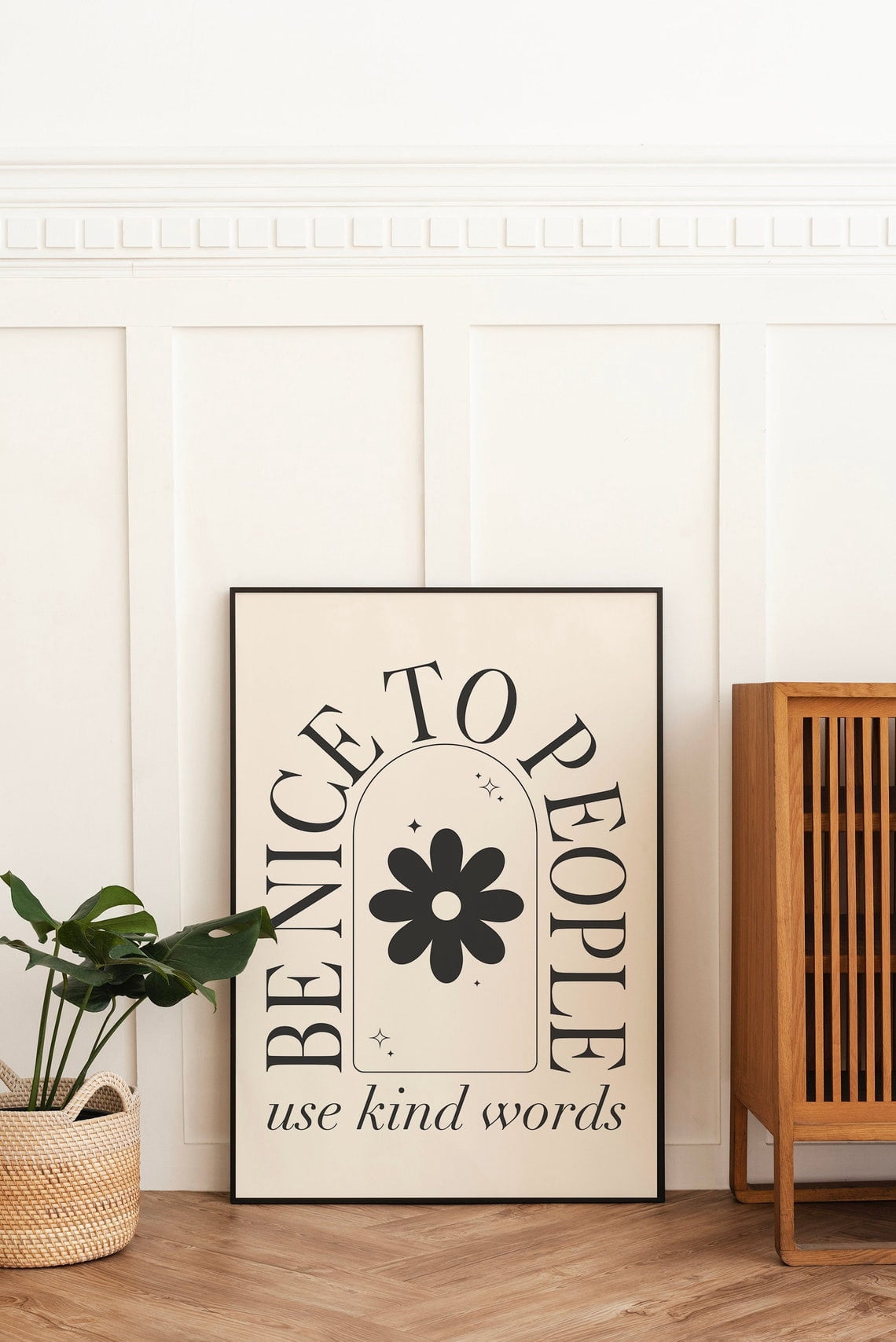 Be Nice To People Poster Positive Inspirational Quote Wall Art Neutral ...
