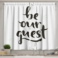 thumbnail image 1 of Be Our Guest Kitchen Curtains, Ink Brush Painting Style Calligraphic Words in Hand Written Print, Two Panels Drapes with Rod Pocket Room Decor, 55" X 45", White and Charcoal Grey, by Ambesonne, 1 of 3
