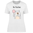thumbnail image 1 of Be Positive Cute Bear Cartoon T-Shirt Women -Image by Shutterstock, Female Small, 1 of 2