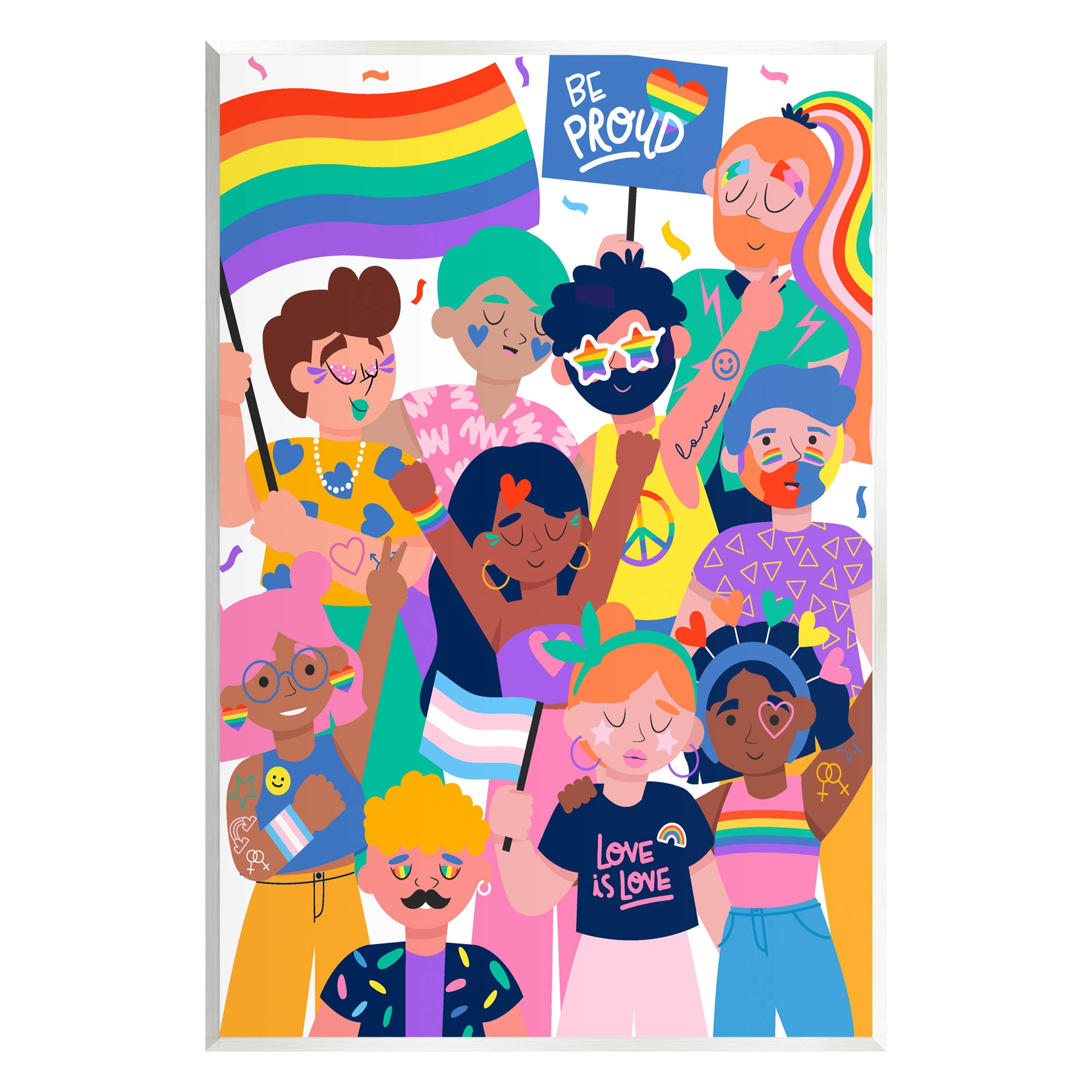 Be Proud LGBTQ+ Pride Inspirational Graphic Art Unframed Art Print Wall Art