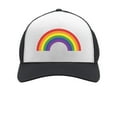 thumbnail image 1 of Be Proud Pride Hat - LGBTQ Support Apparel - Gay Equality Design with Rainbow Flag - Ideal for Parades and Festivals - Adjustable Mesh Cap - One Size Fits Most - Navy/White, 1 of 5