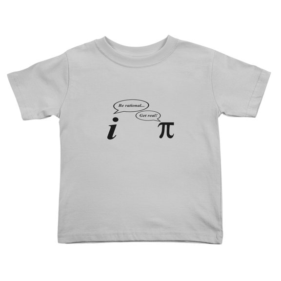 Be Rational Get Real Imaginary Pi Math Cute Toddler Tshirts for Boys Girls (Gray, Youth L)
