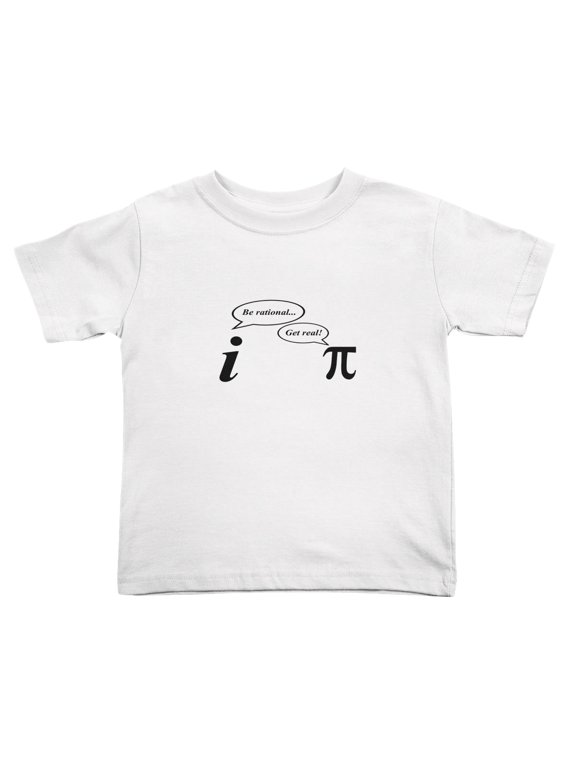 Be Rational Get Real Imaginary Pi Math Cute Toddler Tshirts for Boys Girls (White, Youth XL)