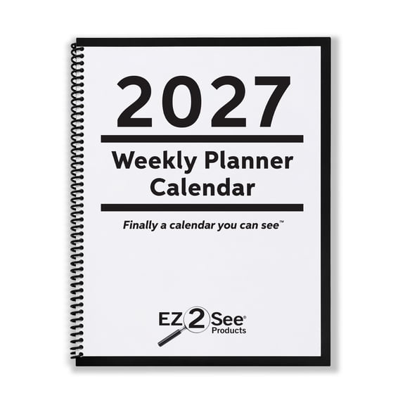Be Ready for Next Year-EZ2See® 2027 Large Print Weekly Planner Calendar for Low Vision