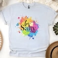 thumbnail image 1 of Be Salty Matthew 5:13 Bible Verse Graphic T-Shirt with Color Splash, Ash, Size M, 1 of 6