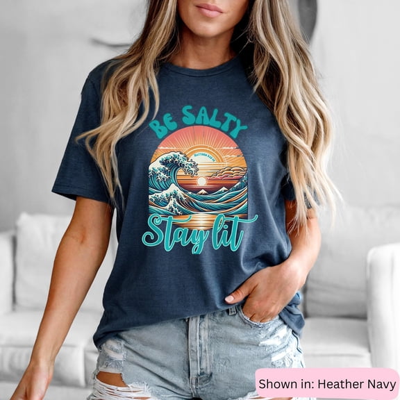 Be Salty Stay Lit TShirt Christian Beachwear Ocean Life