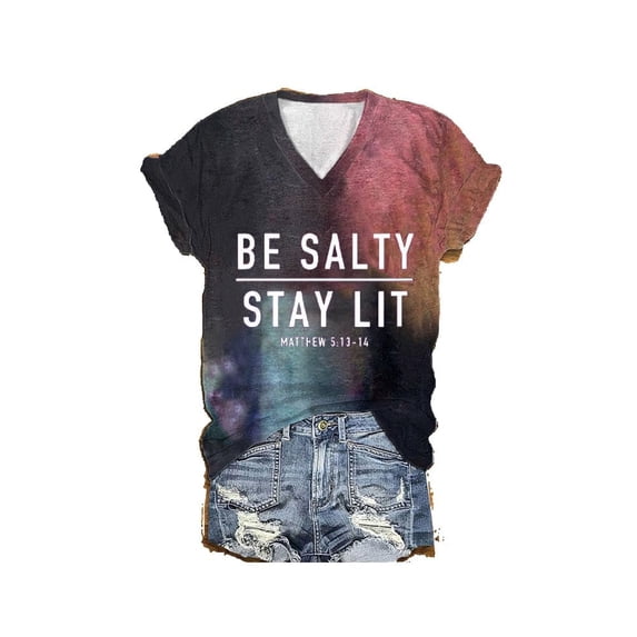 Be Salty Stay Lit Tshirt Be Salty Matthew 5 13 T Shirts for Women Christian Gift Stay Salty Shirt Tops